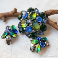 Kramer-海と森のジュエル・ブローチ＆イヤリング・セット