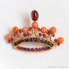 Swoboda スワボダ-天然石-コーラル・サファイヤ王冠ヴィンテージ・ブローチ