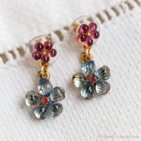 Swoboda スワボダ-天然石-ブルートパーズ・フラワー・ヴィンテージ・ピアス