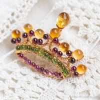 Swoboda スワボダ-天然石-サニー・クラウン・ヴィンテージ・ブローチ