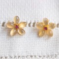 Swoboda スワボダ-天然石-月光の花ヴィンテージ・ピアス【デッドストック】