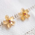 Swoboda スワボダ-天然石-月光の花ヴィンテージ・ピアス【デッドストック】