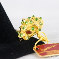 Swoboda スワボダ-天然石-ペリドット＆ガーネット豹リング