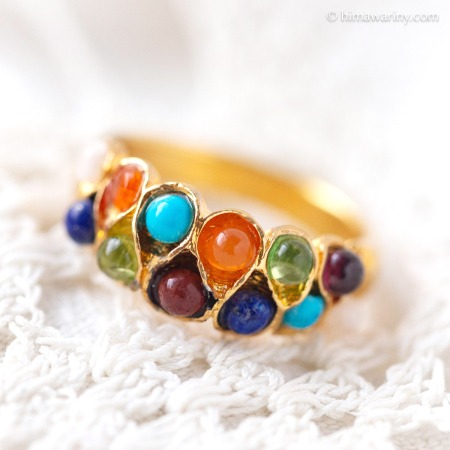 Swoboda スワボダ-天然石-マルチビタミン・キャンディ・リング【赤いハートのリングBOX入り★未使用】