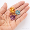 Swoboda スワボダ-天然石-トリプル・キャンディ・フラワー・ヴィンテージ・ブローチ【未使用品】