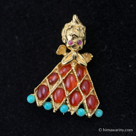 Swoboda スワボダ-天然石エンジェル聖歌隊ヴィンテージ・クリスマス・ブローチ【デッドストック】