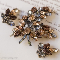 Regency-秋月夜の森ヴィンテージ・ブローチ＆イヤリング・セット