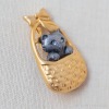 Danecraft-バスケットの中の子猫ヴィンテージ・キャット・ブローチ