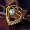 Winard-12K-オープンハート大粒真珠ブローチ